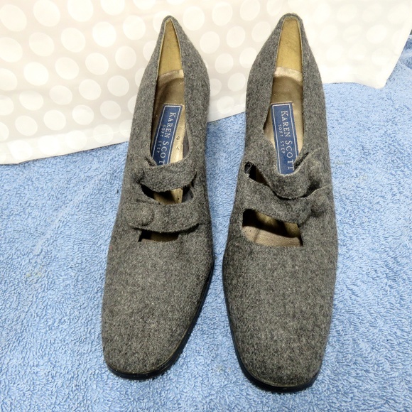 Karen Scott Gray Tweed Heels 8.5 - Picture 1 of 7